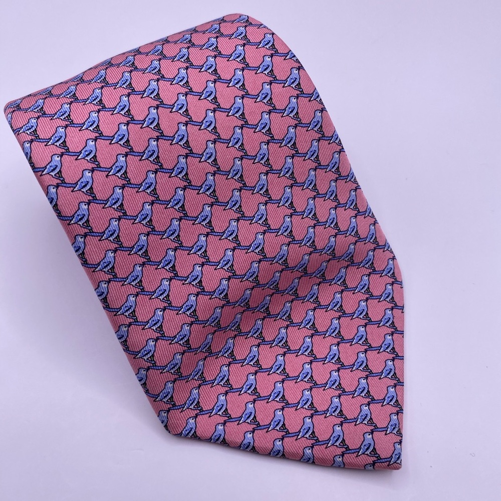 Thomas Pink Men's Tie with Pink and Blue Pattern